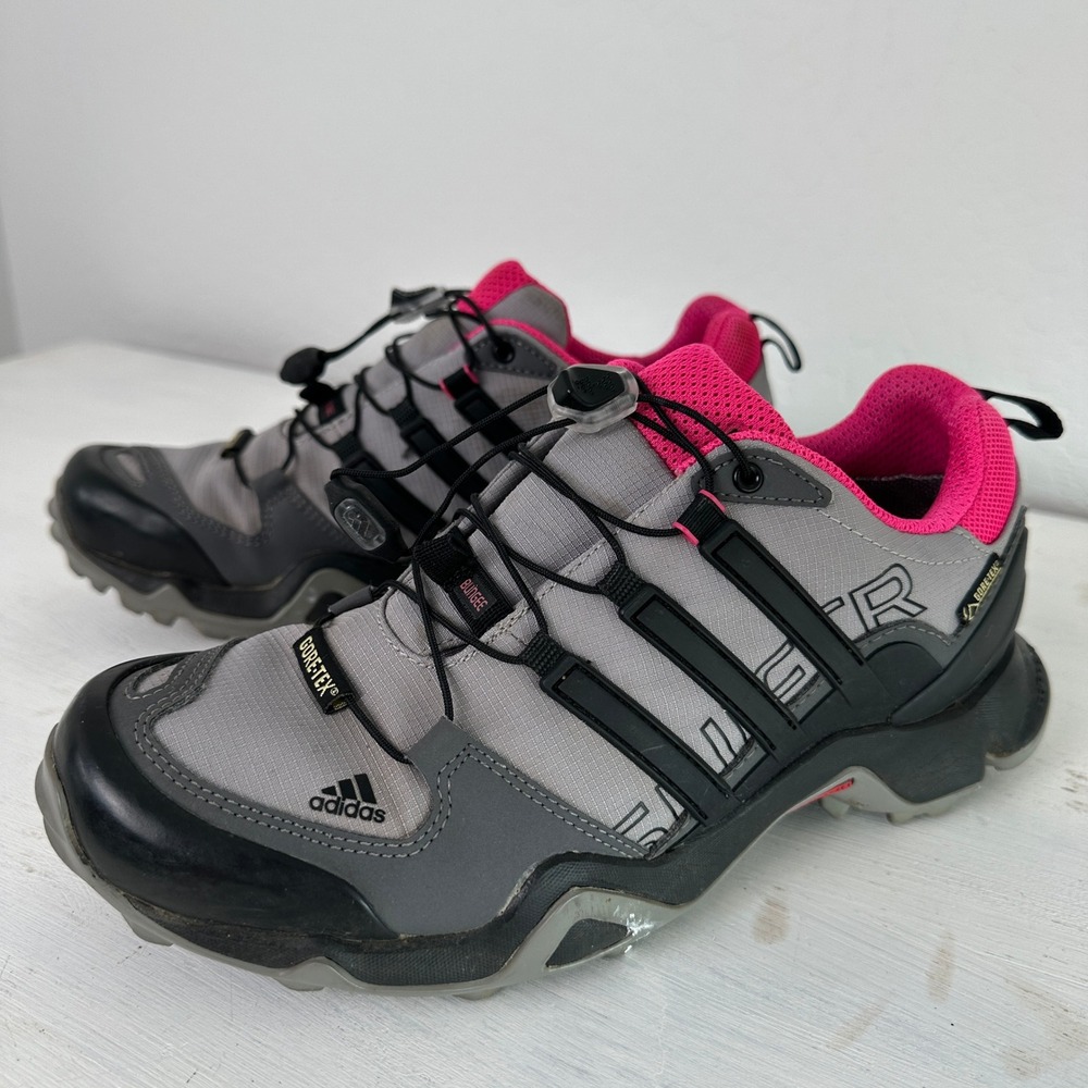 Adidas Hiking Shoes Womens 8 Terrex Swift R GTX Grey Pink Gore-Tex AQ1863